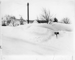 Houses covered by snow, barely visible by The Buffalo Courier-Express Newspaper