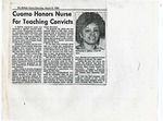 Newspapers; 1986-06-08; Buffalo News; Cuomo Honors Nurse for Teaching Convicts by Catherine Collins