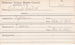Erhrud, Mr. Carl A by Delaware Avenue Baptist Church