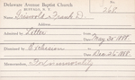 Griswald, Mrs. Frank D by Delaware Avenue Baptist Church
