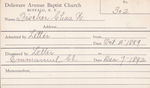 Frischer, Mr. Charles W by Delaware Avenue Baptist Church