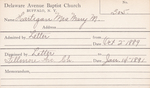 Hartigan, Mrs. Mary M by Delaware Avenue Baptist Church