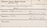 Pidgeon, Mrs. Emily RH by Delaware Avenue Baptist Church
