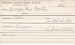 Krueger, Miss. Bertha by Delaware Avenue Baptist Church