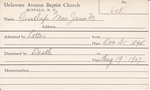 Dunlap, Mrs. Jane M by Delaware Avenue Baptist Church