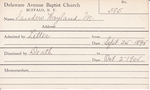 Sanders, Ms. Maryland M by Delaware Avenue Baptist Church