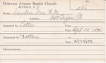 Sanders, Mrs. WM by Delaware Avenue Baptist Church