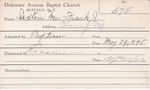 Saxton, Mrs. Franklin J by Delaware Avenue Baptist Church