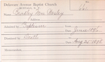 Bradley, Miss. Wesley by Delaware Avenue Baptist Church