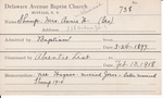 Shamp, Mrs. Annie H by Delaware Avenue Baptist Church