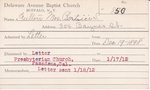 Frelloir, Mrs. Beatrice S by Delaware Avenue Baptist Church