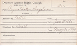 Reynolds, Mrs. Angeline by Delaware Avenue Baptist Church