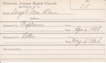Sergel, Mrs. Allen by Delaware Avenue Baptist Church