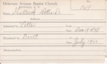 Shattuck, Ms. Hattie D by Delaware Avenue Baptist Church