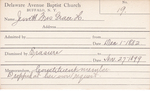 Jewett, Mrs. Grace H by Delaware Avenue Baptist Church