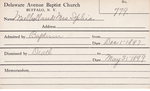 Mulholland, Mrs. Sophia by Delaware Avenue Baptist Church