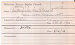 Butterfield, Mrs. Elvera by Delaware Avenue Baptist Church