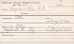 Hayden, Mrs. WN by Delaware Avenue Baptist Church