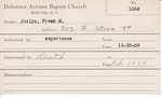 Jordon, Mr. Walter C by Delaware Avenue Baptist Church