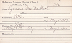 Lymau, Mrs. Martha by Delaware Avenue Baptist Church
