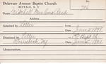Mitchell, Mrs. Cora by Delaware Avenue Baptist Church