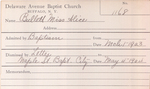 Bullett, Miss. Alice by Delaware Avenue Baptist Church