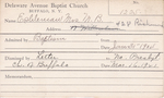 Eshleman, Mrs. M Burloir by Delaware Avenue Baptist Church