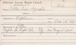 Ritter, Miss. Agutsa by Delaware Avenue Baptist Church