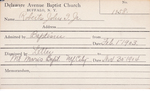 Roberts, Mr. John T by Delaware Avenue Baptist Church
