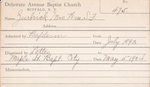 Zurbrick, Mrs. William SF by Delaware Avenue Baptist Church