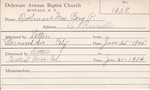 Doeslman, Mrs. Bery P by Delaware Avenue Baptist Church