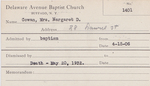 Cowan, Mrs. Margaret by Delaware Avenue Baptist Church