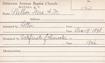 Wilber, Mrs. AM by Delaware Avenue Baptist Church