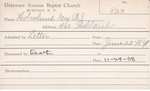Holmlund, Mrs. WJ by Delaware Avenue Baptist Church