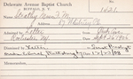 Strathy, Mrs. J M by Delaware Avenue Baptist Church