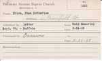 Erion, Miss. Katherine by Delaware Avenue Baptist Church