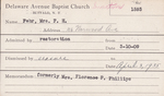 Fehr, Mrs. Florence by Delaware Avenue Baptist Church