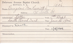 Langdow, Mrs. Harriett S by Delaware Avenue Baptist Church