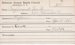 Raymond, Mr. George W by Delaware Avenue Baptist Church