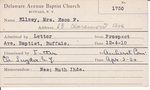 Ellzey, Mrs. Esco F by Delaware Avenue Baptist Church