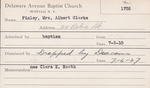 Finley, Mrs. Albert Clarke by Delaware Avenue Baptist Church