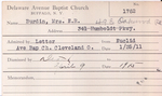 Burdin, Mrs. E R by Delaware Avenue Baptist Church