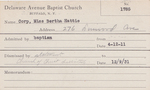Corp, Miss. Bertha Hattie by Delaware Avenue Baptist Church