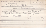 Dunham, Mrs. W H by Delaware Avenue Baptist Church