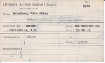 Eshelman, Miss. Alice by Delaware Avenue Baptist Church