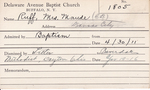 Ruff, Mrs. Maude by Delaware Avenue Baptist Church