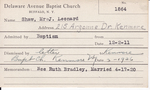 Shaw, Mrs. Leonard by Delaware Avenue Baptist Church