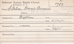 Silsbee, Mr. Howard Bernard by Delaware Avenue Baptist Church