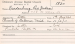 Vradenburg, Rev. Judson by Delaware Avenue Baptist Church