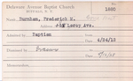 Burnham, Mr. Frederick by Delaware Avenue Baptist Church